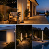 SolarPillar - Modern Outdoor Solar Floor Lamp 180cm Black