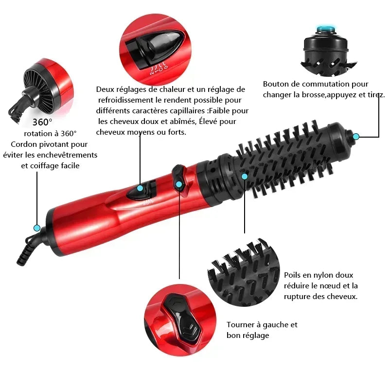 3-in-1 Air Styler Brush - Hot Brush Styler for Drying, Curling & Straightening