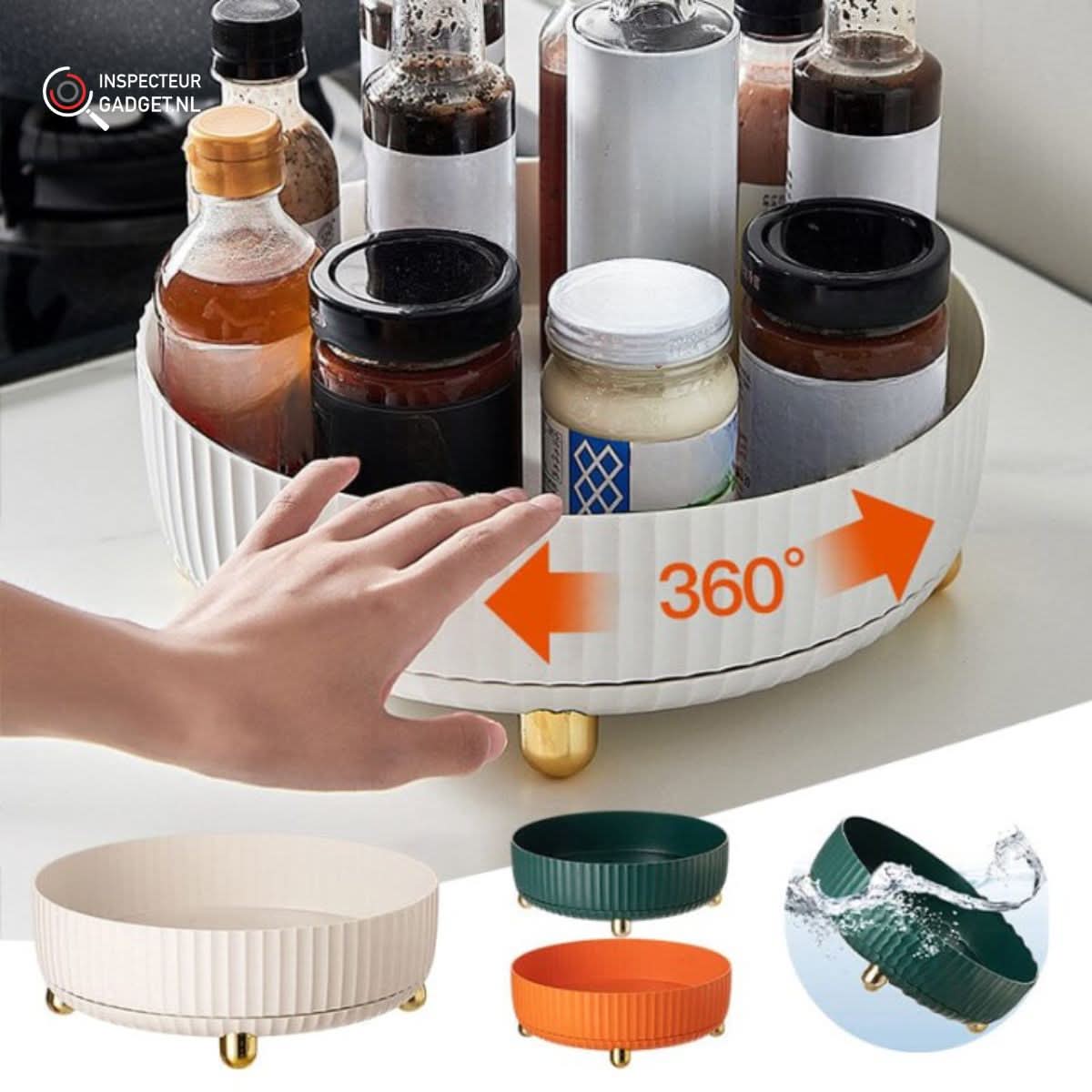 360° Rotating Organizer - Space-Saving Turntable for Home & Office