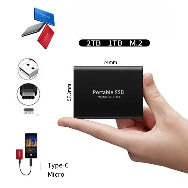 512GB Portable SSD External Drive - Fast USB-C Storage