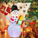 5ft Inflatable Snowman with Rotating LED Lights - Christmas Inflatables