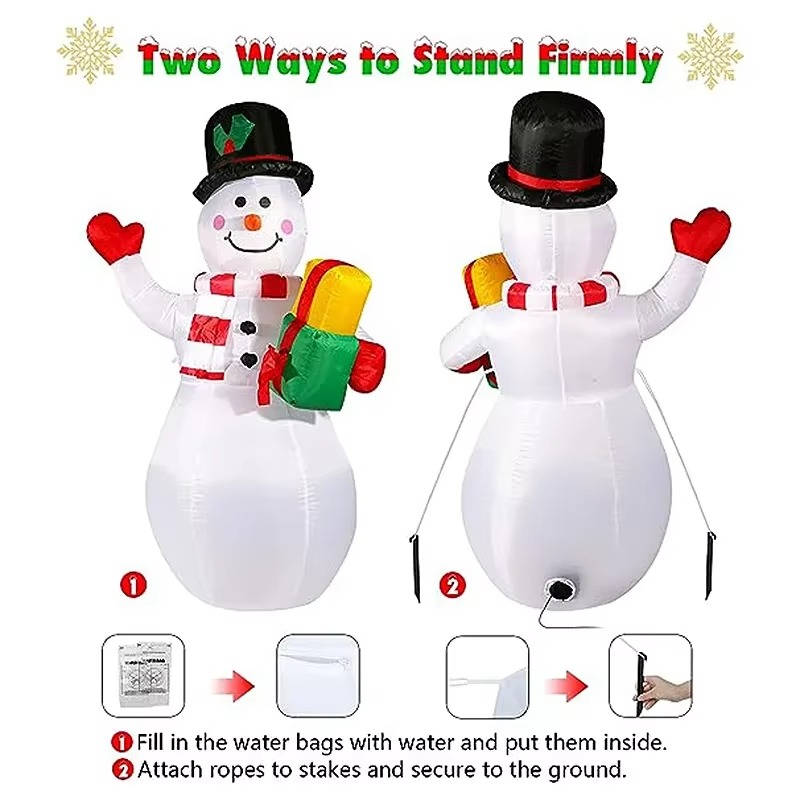 5ft Inflatable Snowman with Rotating LED Lights - Christmas Inflatables