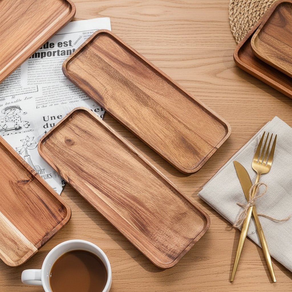 AcaciaEdge - Large Acacia Wood Cutting Board with Juice Grooves