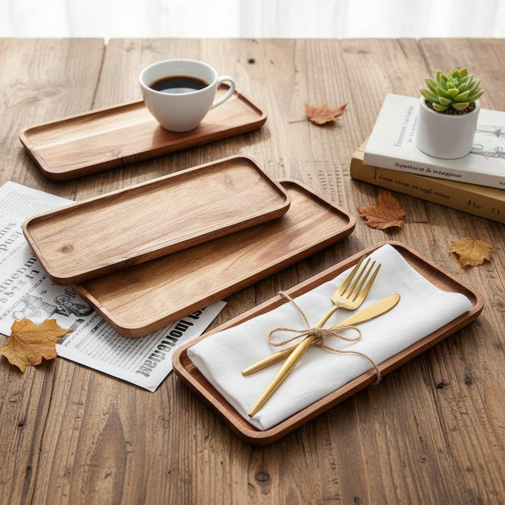 AcaciaEdge - Large Acacia Wood Cutting Board with Juice Grooves