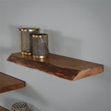 Acacia Wood Wall Shelf - Unique Tree Trunk Design for Industrial Interiors