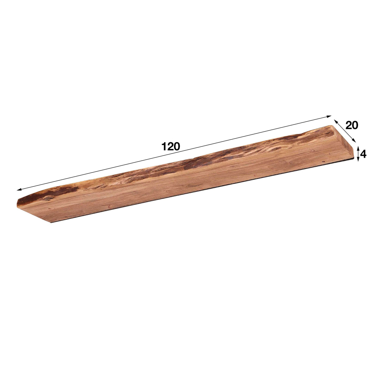 Acacia Wood Wall Shelf - Unique Tree Trunk Design for Industrial Interiors