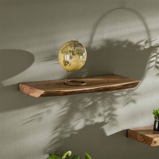 Acacia Wood Wall Shelf - Unique Tree Trunk Design for Industrial Interiors