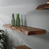 Acacia Wood Wall Shelf - Unique Tree Trunk Design for Industrial Interiors