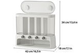 Airtight Multi-Compartment Grain Storage Container - Five Compartments for Rice, Pasta, Spices