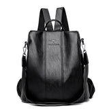 Anti-Theft Leather Backpack for Women - Stylish & Secure