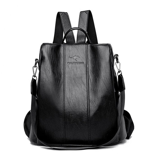 Anti-Theft Leather Backpack for Women - Stylish & Secure