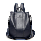 Anti-Theft Leather Backpack for Women - Stylish & Secure