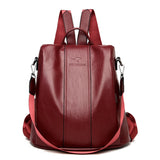 Anti-Theft Leather Backpack for Women - Stylish & Secure