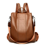 Anti-Theft Leather Backpack for Women - Stylish & Secure