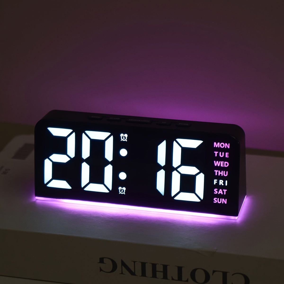 Aurora - Digital LED Alarm Clock with Ambient Light & Date Display