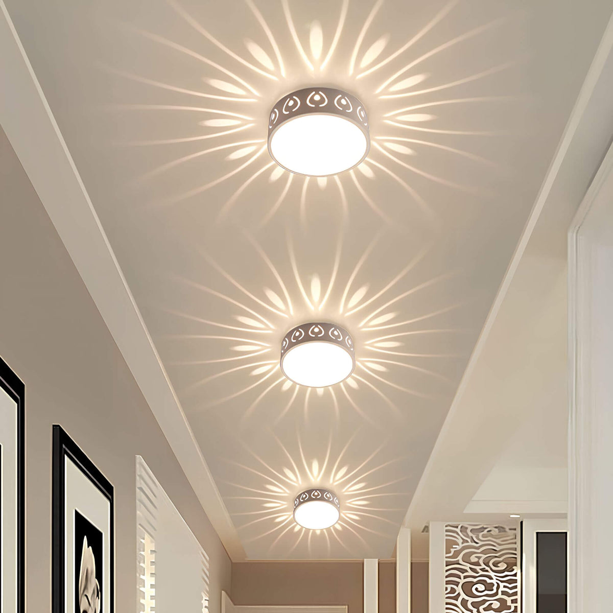 Aurora - LED Ceiling Lamp with Elegant Pattern Projection