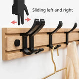Bamboo Wall Mounted Coat Rack with Aluminum Hooks - Scandinavian Style
