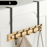 Bamboo Wall Mounted Coat Rack with Aluminum Hooks - Scandinavian Style