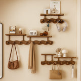Bamboo Wall Rack - Minimalist Shelf with Versatile Hooks
