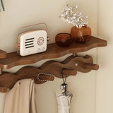 Bamboo Wall Rack - Minimalist Shelf with Versatile Hooks