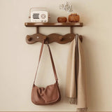 Bamboo Wall Rack - Minimalist Shelf with Versatile Hooks
