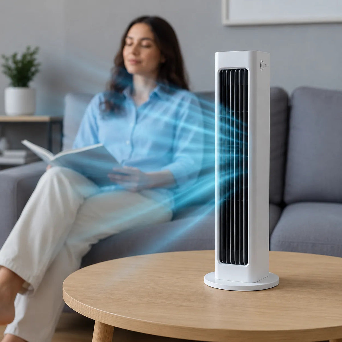 Bladeless Tower Fan with Remote - Adjustable Cooling Breeze