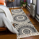 Bohemian Black Cream Runner Mat - Stylish & Functional Floor Protector
