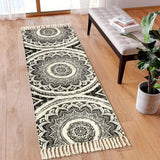 Bohemian Black Cream Runner Mat - Stylish & Functional Floor Protector
