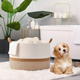 Boho Cotton Storage Basket - Durable & Versatile Home Organizer