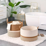 Boho Cotton Storage Basket - Durable & Versatile Home Organizer