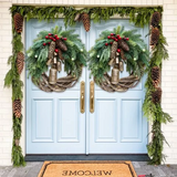 Boho Farmhouse Christmas Wreath - Rustic Holiday Decor