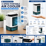 3-Speed Portable Air Conditioner with Ultrasonic Cooling