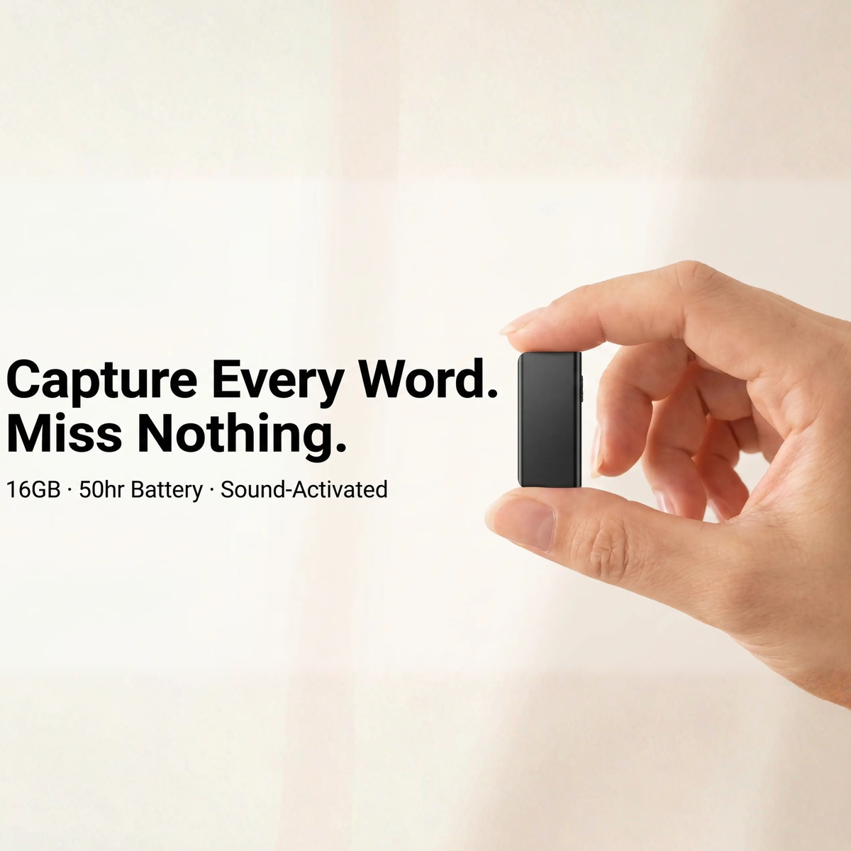 BowLift - Miniature Voice Recorder with HD Audio & 50-Hour Battery