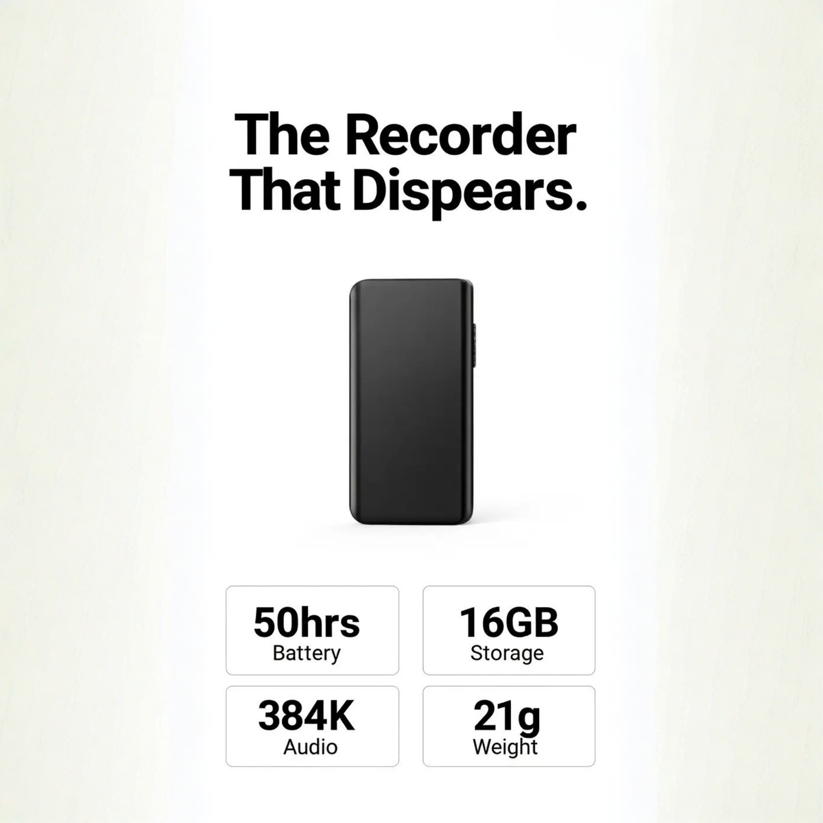 BowLift - Miniature Voice Recorder with HD Audio & 50-Hour Battery