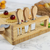 Elegant Wooden Cheese Board Set with Knife & Fork
