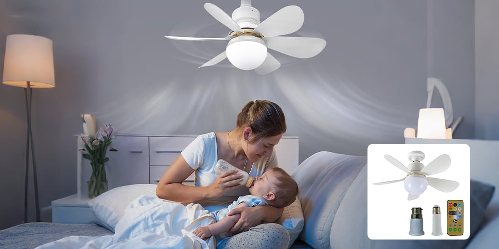 BreezeLux Modern Ceiling Fan with Adjustable Lights - Easy Installation