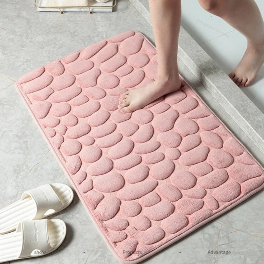 Casa Mat - Soft Cobblestone Pattern Washable Rug for Comfort