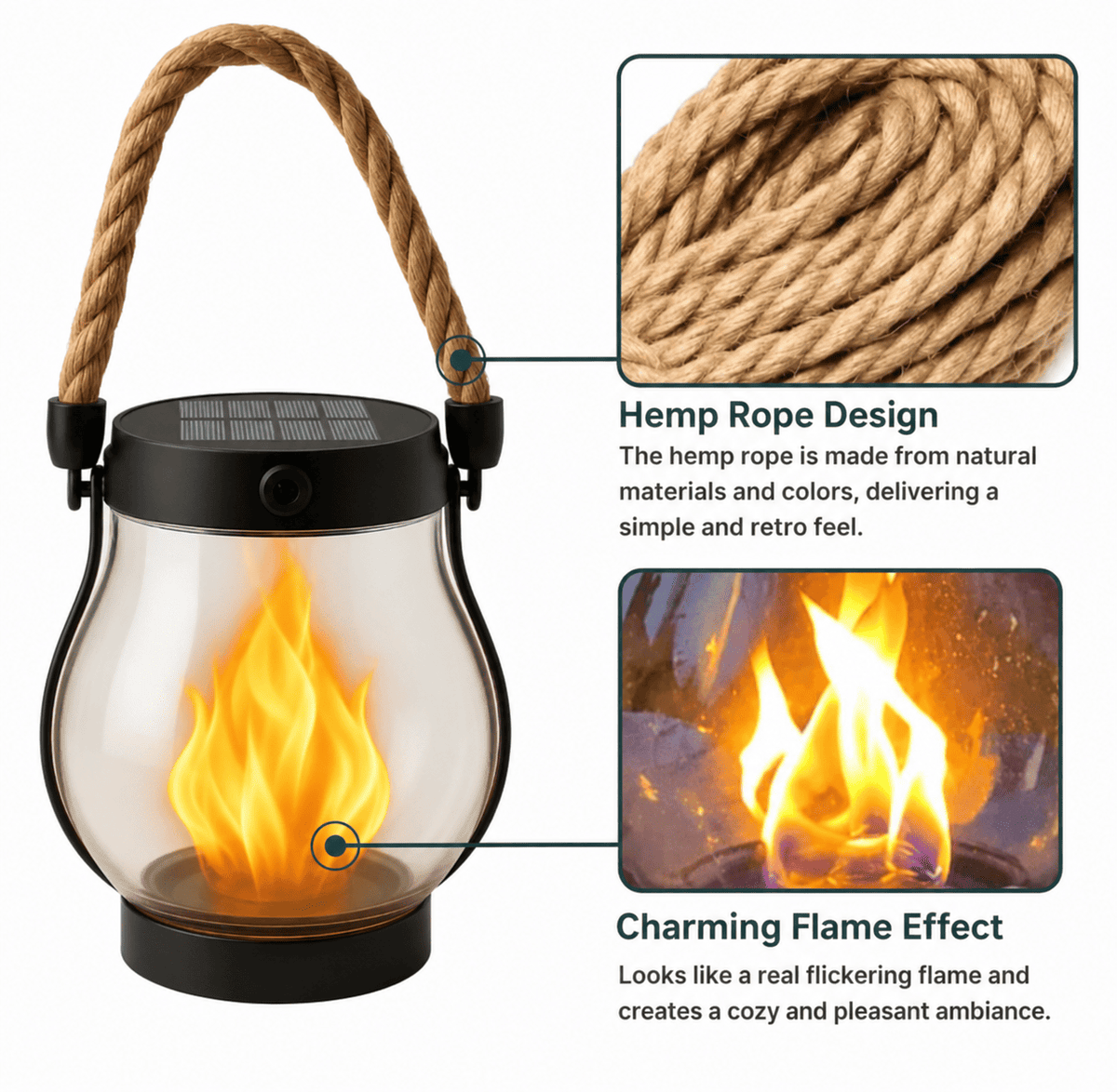 Fire Seed - Solar Outdoor Flame Illusion Lantern
