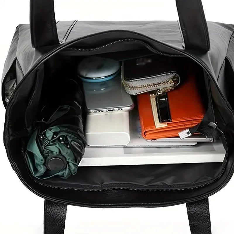 Chic Leather Shoulder Bag for Women - Retro Design & Spacious Storage