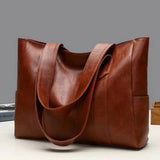 Chic Leather Shoulder Bag for Women - Retro Design & Spacious Storage