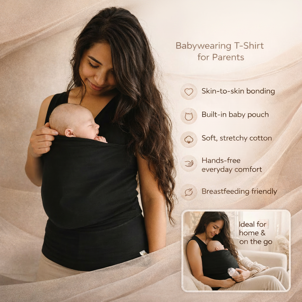 ComfortWear - Babywearing T-Shirt with Built-in Pouch & Stretchy Cotton