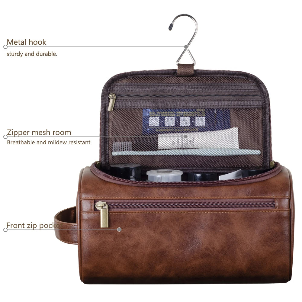 Compact Hanging Toiletry Bag - Travel Wash Bag for Men