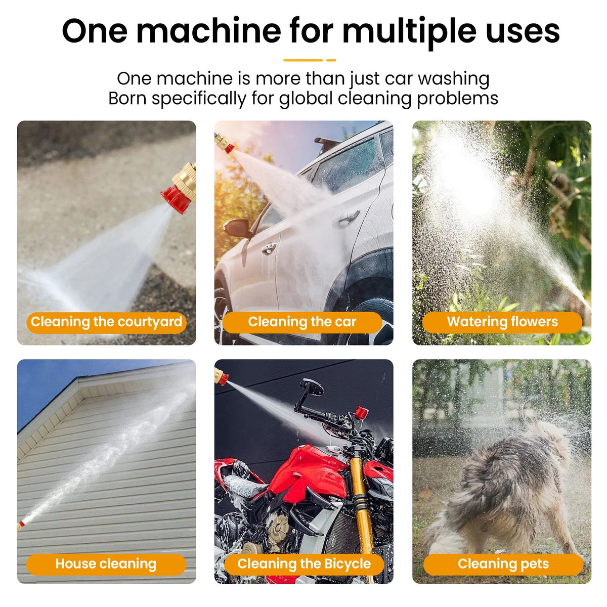 Cordless High Pressure Washer - Powerful Battery & Adjustable Nozzle