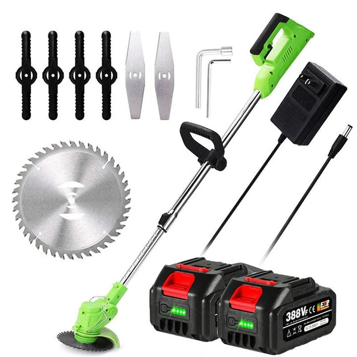 Cordless String Trimmer - Adjustable Shaft & Multi-Angle Cutting Head