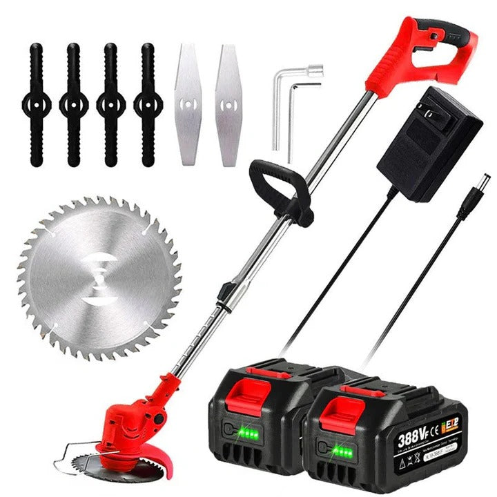 Cordless String Trimmer - Adjustable Shaft & Multi-Angle Cutting Head