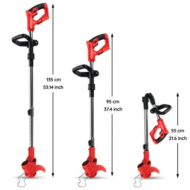 Cordless String Trimmer - Adjustable Shaft & Multi-Angle Cutting Head