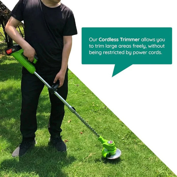 Cordless String Trimmer - Adjustable Shaft & Multi-Angle Cutting Head
