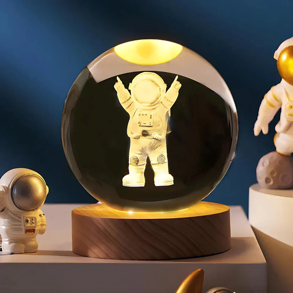 Cosmic Glow - LED Crystal Sphere Night Light for Home Decor