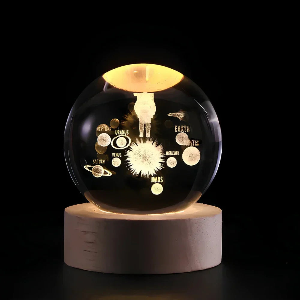Cosmic Glow - LED Crystal Sphere Night Light for Home Decor