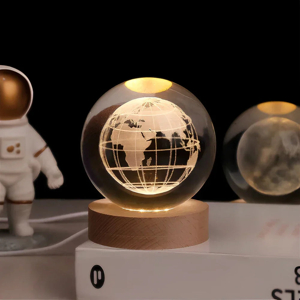 Cosmic Glow - LED Crystal Sphere Night Light for Home Decor